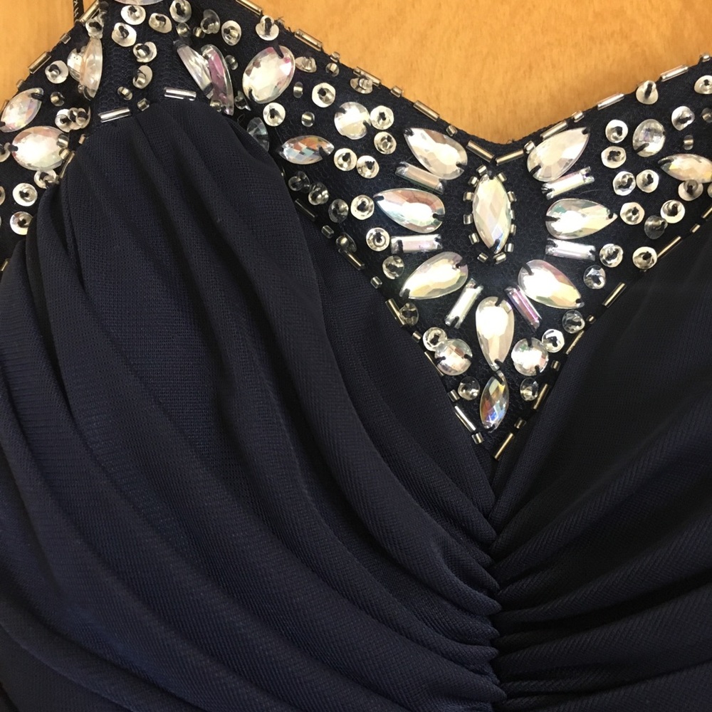 Beautiful navy evening gown, small